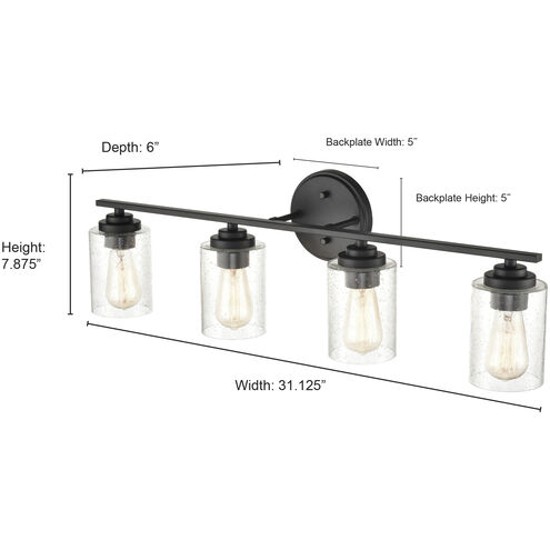 Moven 4 Light 31.13 inch Satin Nickel Bathroom Vanity Light Wall Light